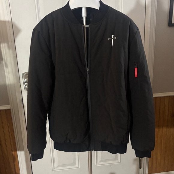 Three Nails Black Bomber Jacket SZ L